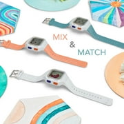 TIME TIMER Watch — Visual 12-Hour or 24-Hour Analog and Digital Timer (Artic White, Small) 