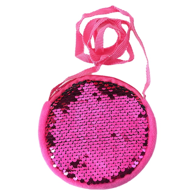 Bolso bandolera para niñas, mochila de un solo hombro con lentejuelas y peluche de princesa a la moda para niñas y bebés