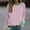 Pink, variant on Trendy Queen Oversized Sweatshirt For Women 2024 Fall Winter Round Neck Striped Printed Shirts Long Sleeve Loose No Hood Sweatshirts Y2K Outfits Black XXL