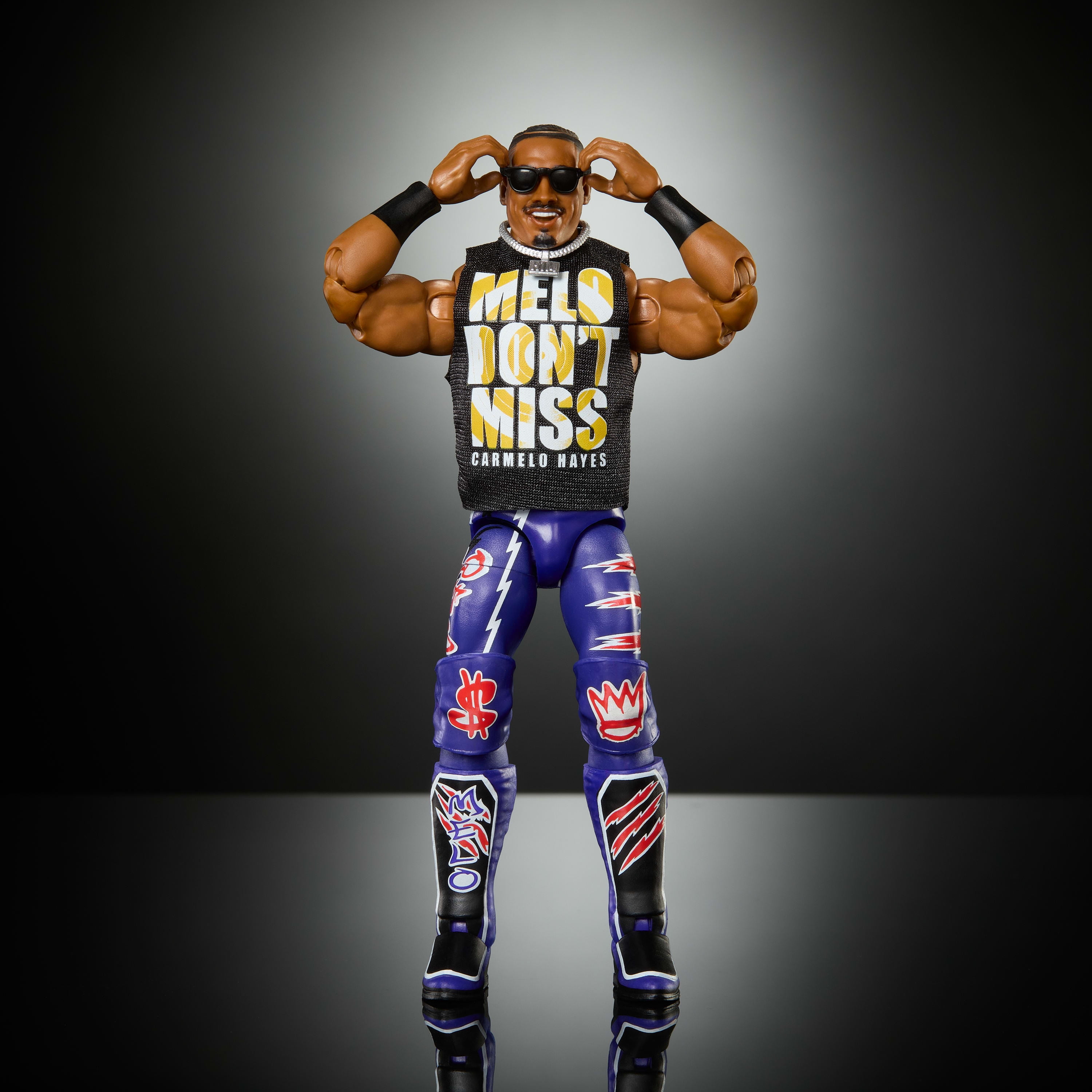 WWE Elite Carmelo Hayes Action Figure Series #121, 6-inch Collectible with Accessories