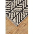thumbnail image 2 of Gilda Handmade Linear Wool Rug, Black/Ivory, Modern Arrows, 2ft x 3ft Accent Rug, 2 of 3