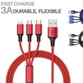 Fast USB Charging Cable Universal 3 in 1 Multi Function Cell Phone Cord