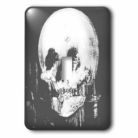 3dRose All Is Vanity - ghost, halloween, optical illusion, paranormal, seasonal, silhouette, skeleton - Single Toggle Switch (lsp_46711_1)