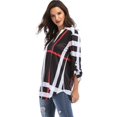 thumbnail image 4 of Blusa tipo túnica con cuello en V y mangas 3/4 enrollables para mujer, 4 of 7