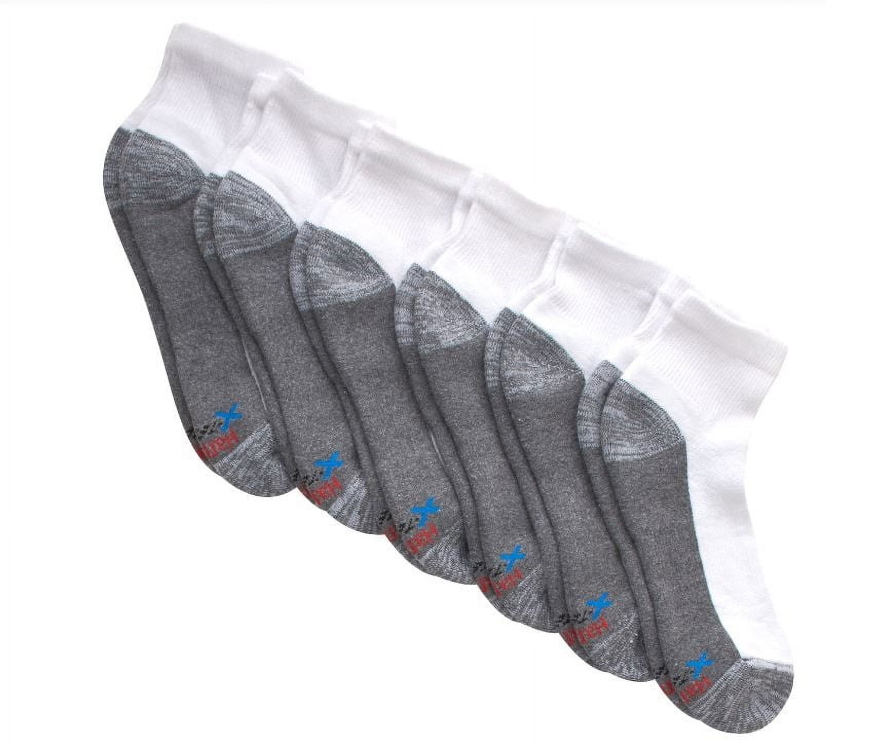 Hanes Men's 'BIG-TALL' 6-Pack X-Temp Active Cool Ankle Socks (White, Shoe: 12-14 / Sock: 13-15) Fresh IQ Advanced Odor Protection Technology, Extra-Thick Active Cooling, Reinforced Heel-Toe AC12P