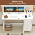 thumbnail image 6 of Topbuy Computer Desk Writing Table w/3 Drawers Workstation for Home Office White, 6 of 9