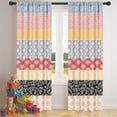 thumbnail image 5 of Blackout Kids Curtains,Colorful Geometric Striped Pattern Childrens Insulated Curtains Set Of 2,Bedroom Essentials,Toddler Room Decor 42x84in(106x213cm), 5 of 5