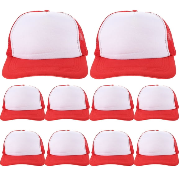 UPOUART Red Round Brim Baseball Hats for Unisex Elegant Style 10Pcs