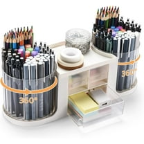 360-Degree Rotating Desk Organizer with 3 Drawers, Multi-Functional Pencil Holder for Desk, Desk Organizers and Accessories with 10 Slots Pencil Holder   3 Drawer for Office Home