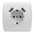 thumbnail image 1 of 1Pieces With Two Out USB Ports, Wall Mount, Recessed Wall, Office Built-in Socket-8*8*5cm-White, 1 of 4