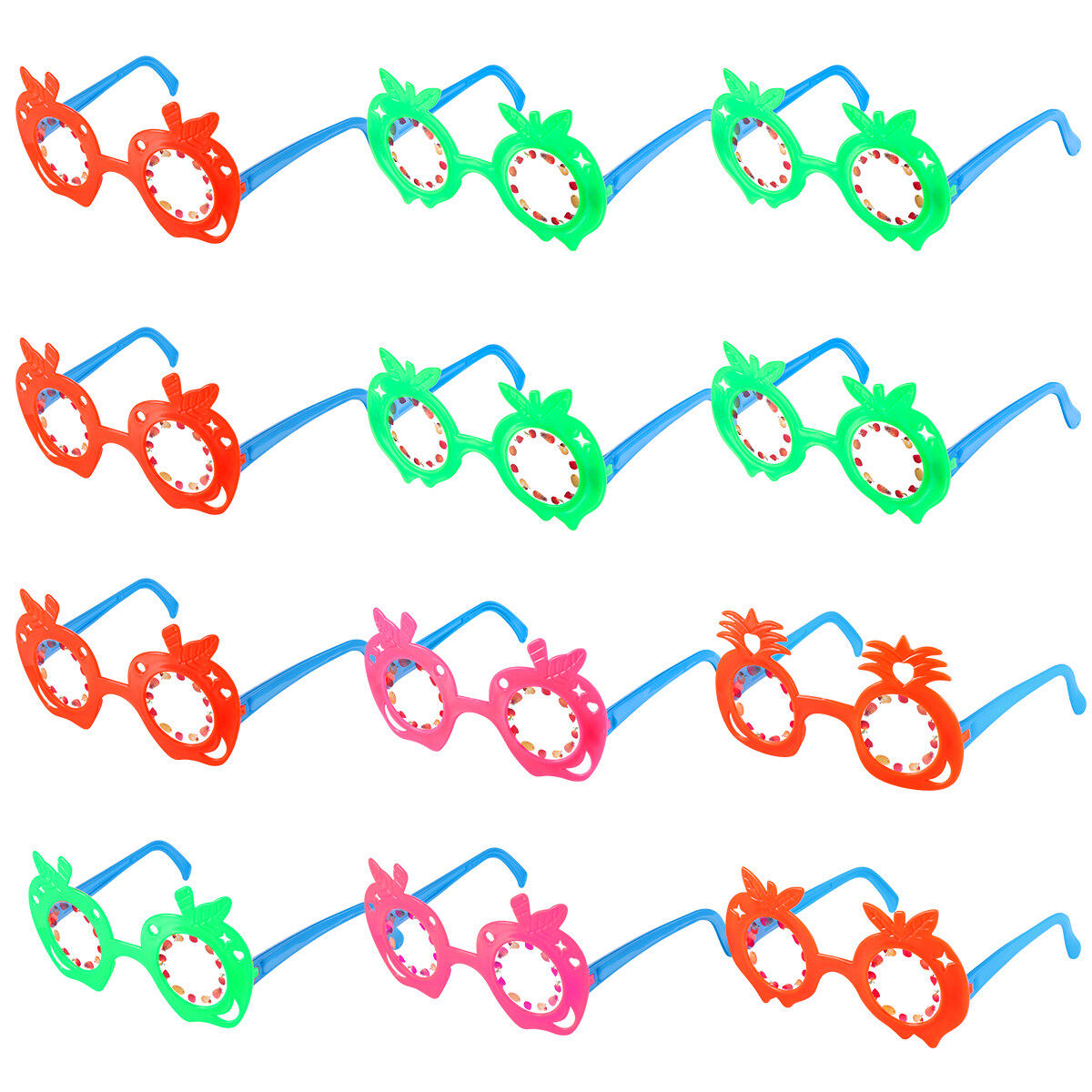 LUOEM 12 Pcs Kids Pineapple Eyeglasses Hawaii Fruit Eye Glasses for