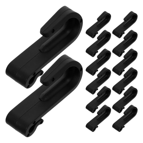 Toyvian 20pcs Over The Door Towel Hook Plastic Black for Bathroom Organization Homeowners