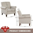 thumbnail image 4 of TrumanPick Mid-Century Accent Chair Single Sofa Reading Chairs Comfy Arm Chair Living Room Lounge Chiar, Beige, 4 of 7