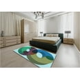 thumbnail image 4 of Ahgly Company Indoor Round Patterned MediumTurquoise Green Area Rugs, 5' Round, 4 of 6