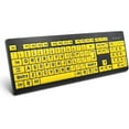 thumbnail image 1 of Teclado de computadora con letras grandes, teclado USB con cable de alto contraste con letras impresas de gran tamaño para personas con baja visión y discapacidad visual-yezi, 1 of 4