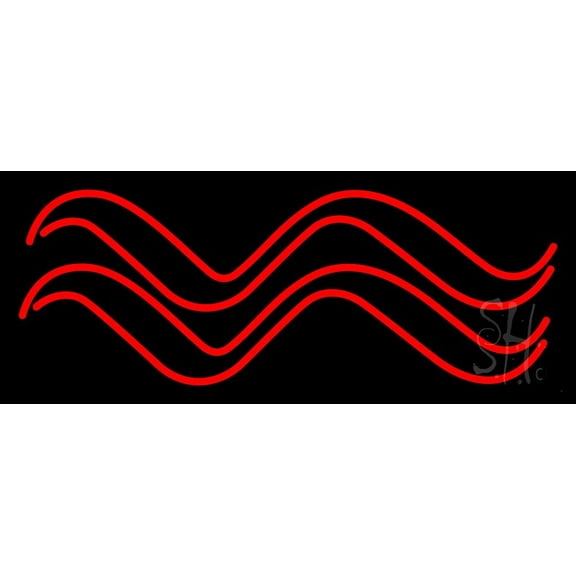Red Aquarius Logo LED Neon Sign 10" Tall x 24" Wide - inches Black Square Cut Acrylic Backing, with Dimmer - Bright and Premium built indoor LED Neon Sign for Storefront.