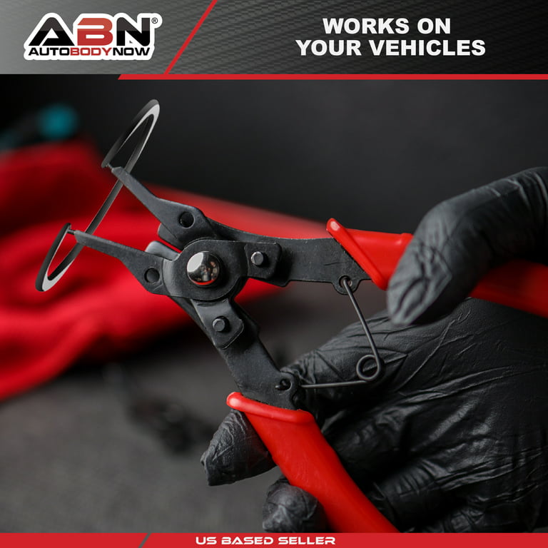 ABN | Snap Ring Pliers Set – 5 Pc Interchangeable Jaw Head C Clip Pliers Set