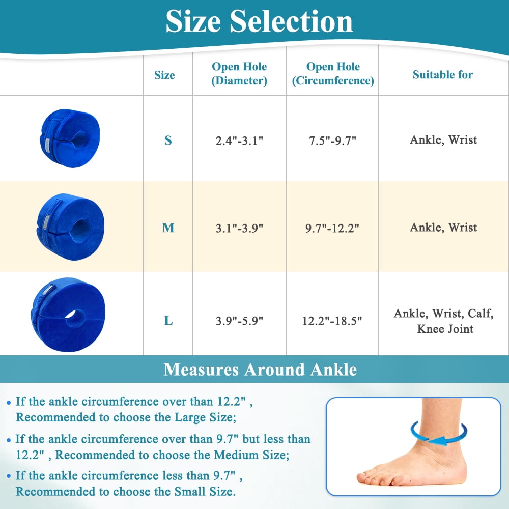 Heel Protector Cushion for Pressure Sores, Foot Elevation Pillow, Ankle Support Wedge for Bed Sores and Foot Ulcers, Medium, 1 PCS