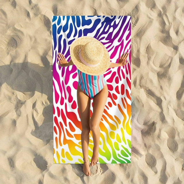 Dvkptbk Beach Towel Microfiber Beach Towel Super Sandproof Beach Blanket Multi Purpose Towel for Travel Swimming Pool Camping Beach Vacation Essentials