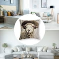thumbnail image 5 of ARISTURING  set of 2 Throw Pillow Covers Watercolor Cute Farm Animal Sheep Wear Leopard Print Hat Design Cushion Case Farmhouse Decorative Square Pillowcase  ) 20x20in, 5 of 7