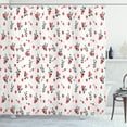 thumbnail image 1 of Ambesonne Love Shower Curtain, Panda with Hearts, 69"Wx84"L, Vermilion Beige Black, 1 of 3