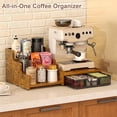 thumbnail image 2 of Coffee Station Organizer with K Cup Holder, 28 Pod Capacity,3-Tier Syrup Rack with Coffee Pod Holder Drawer, Coffee Bar organizer Countertop for Accessories,Rustic Brown, 2 of 7