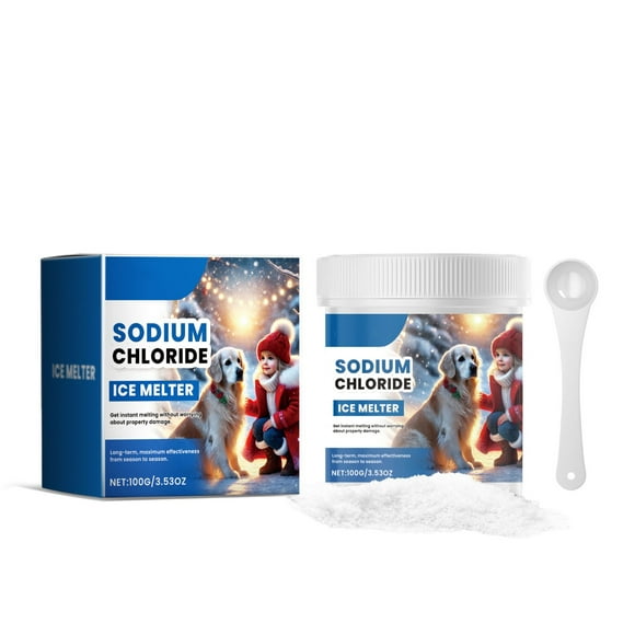 Pet Safe Ice Melt, With Spoon Snow Salt Ice Melt Pet Friendly, Salt for Snow and Ice Removal, Sidewalk Salt, Driveway Salt, Ice Melt Effective to -25°F, Optimal Granule Size for Quick Melting