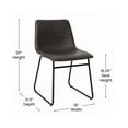thumbnail image 6 of Flash Furniture Butler Faux Leather Dining Chair, Set of 2, Gray/Black, 6 of 13