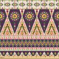 thumbnail image 2 of Ambesonne Mexican Fabric by the Yard Upholstery, Zigzag Flower Eye Print, 10 Yards, Plum Earth Yellow Coral, 2 of 5