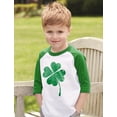 thumbnail image 4 of Tstars Boys Unisex Faded Shamrock Clover Kids St Patricks Day Cool Shirts Gift for Boys Irish Shirt Pride Proud Irish Toddler Raglan 3-4 Sleeve Baseball Tee, 4 of 5