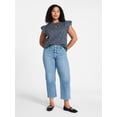 thumbnail image 2 of Time and Tru Women's High Rise Button Fly Cropped Jeans, 26.5" Inseam, Sizes 0-22, 2 of 6
