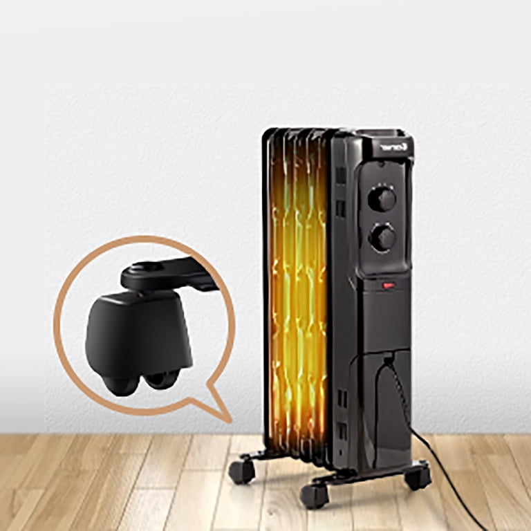 Costway 1500W Oil Filled Heater Portable Radiator Space Heater w/Adjustable  Thermostat Black - Walmart.com