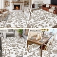 thumbnail image 6 of 5x7 Area Rugs, Brown Flower Non-Skid Rubber Backing Large Rectangle Rugs - Living Room Bedroom Home Office, Vintage Farmhouse Boho Leaf Spring Plant Indoor Floor Mat Carpets Washable Rug, 6 of 9