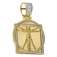 thumbnail image 2 of Real Genuine Diamond 0.85 Cwt. Vitruvian Man Leonardo da Vinci Charm Pendant 2'', 2 of 4