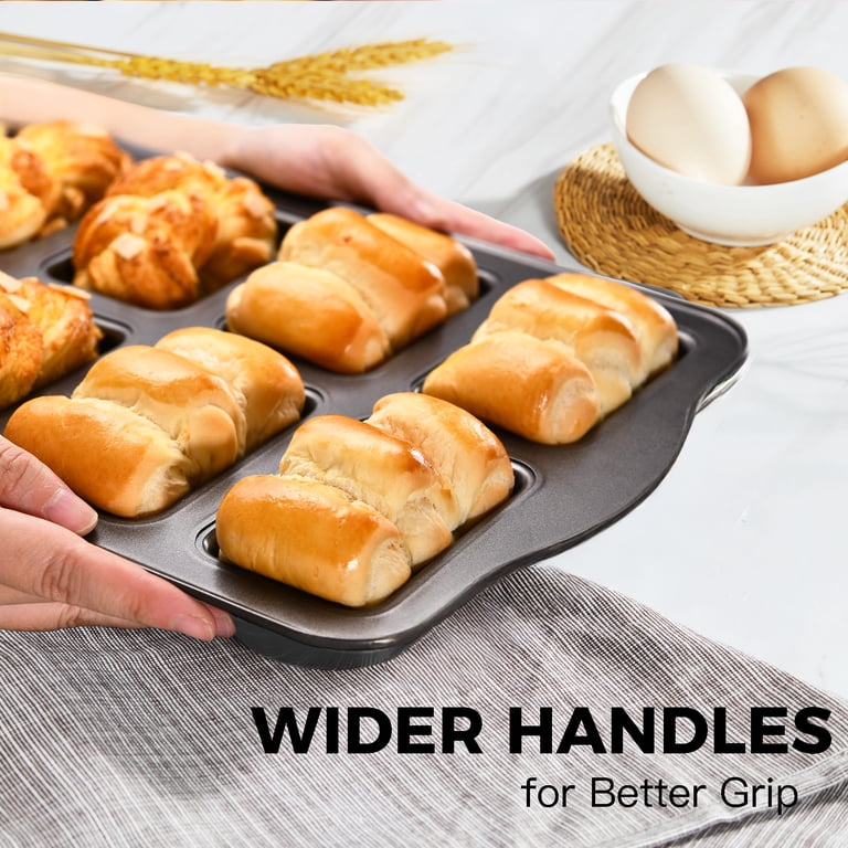 HONGBAKE 8-Cavity Mini Loaf Pans, 2 Pack Nonstick photo 6