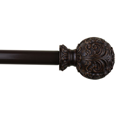 Urbanest Scroll Ball Single Curtain Rod and Hardware Set