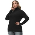 thumbnail image 5 of Hanna Nikole Women Plus Size High Neck T-Shirt Comfy Slim Fit Long Sleeve Basic Tops (2 Pack), 5 of 5