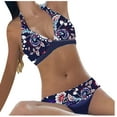 thumbnail image 2 of Tejiojio Womens Swimsuits Clearance Women Funny Flower Printing Backless Bikini Two-Pieces Swimwear Swimsuit Beachwear Set, 2 of 9