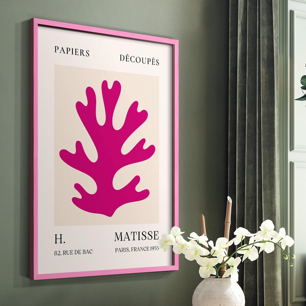 Matisse CLXI Framed Print in Pink Solid Wood 22 x 28 Framed Print
