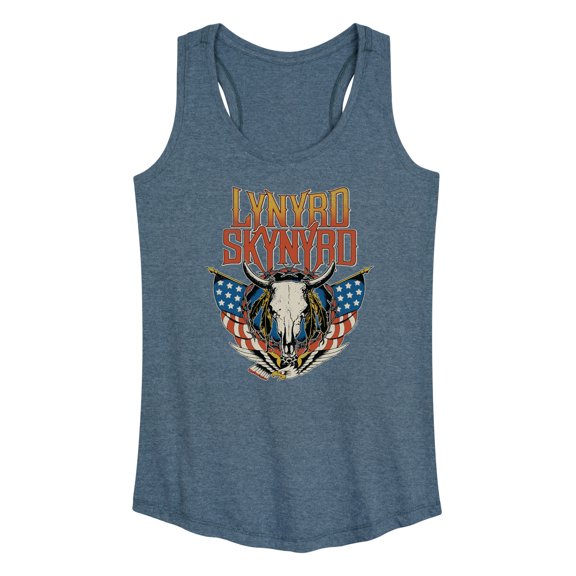 Lynyrd Skynyrd - Americana Steer Skull - Women's Racerback Tank Top