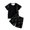 Black, variant on WELOIJEVBE Boys 2 Piece Outfits Fashion Child Boys Spring Summer Short Sleeve T-Shirt and Shorts clothes for boys 9-10 Years