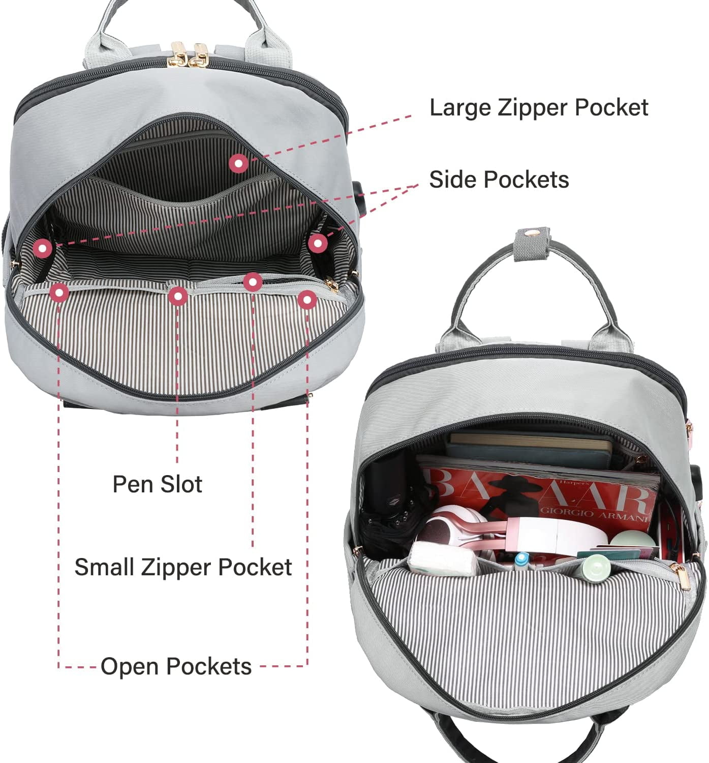 Lovevook Backpack Purses for Women,Vintage Women Teacher Laptop Backpack Nurse Bag, Multi-Function Work Travel Daypacks College Book Bag with USB Port