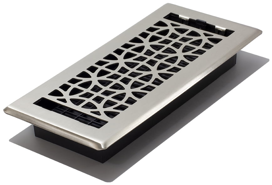 Decor Grates 4" x 10" steel plated brushed nickel finish