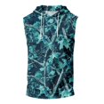 thumbnail image 4 of Havenx Men's Workout Hooded Tank Tops Sleeveless Drawstring Hoodie with Pockets Camouflage Print Shirt Sports Training Bodybuilding Athletic Muscle Gym Streetwear,Green M, 4 of 5