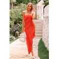 thumbnail image 3 of Vestido PRETTYGARDEN Maxi Naranja Sin Tirantes con Volantes XL, 3 of 8