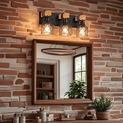 Farmhouse 3-Lights Vanity Wall Sconces Lighting Industrial Metal Black Bathroom Wall Light Fixtures, 1 Pack
