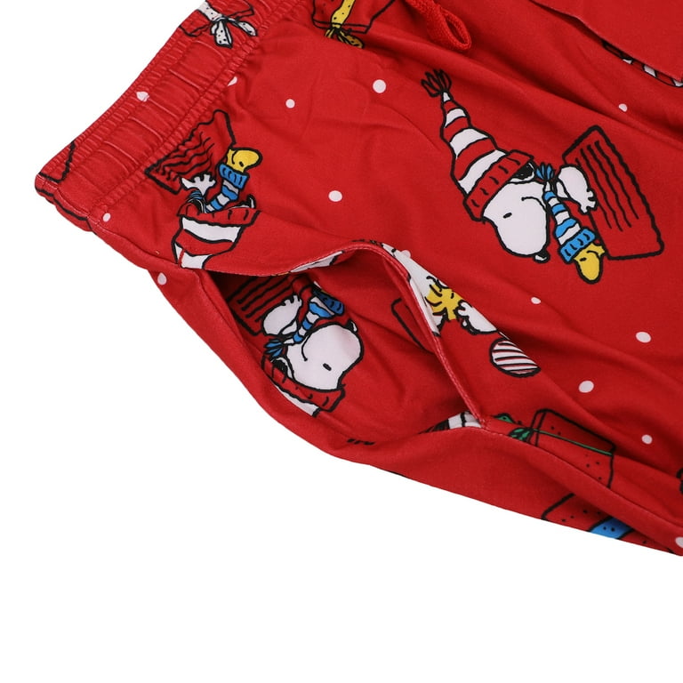 Peanuts Mens Halloween Mummy Snoopy Print Plush Pajama Pants New Sz XL 