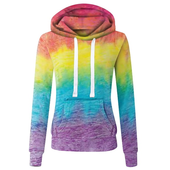 KBKYBUYZ Women Stylish Casual Tie-Dyed Print Zipper Long Sleeve Pocket Loose Coat