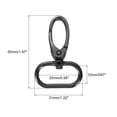 thumbnail image 2 of Uxcell 15Pack Swivel Clasps, 0.98" Oval Ring Lobster Clasp Claw Push Gate Snap Hooks, Gray Black, 2 of 6