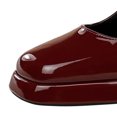 thumbnail image 4 of Women's Pumps High Heel 9CM Patent Leather Square Toe Buckle Strappy Party Wedding Shoes, 4 of 5